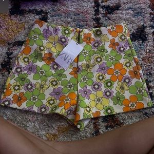 Zara floral shorts